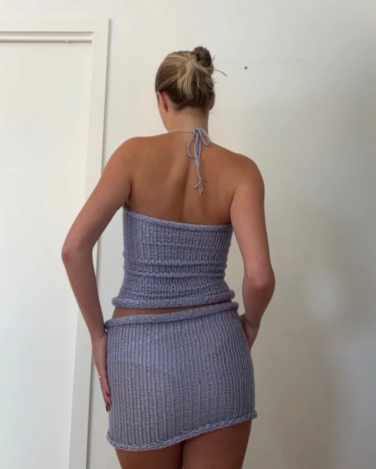 Ruched Knit Top | Lilac