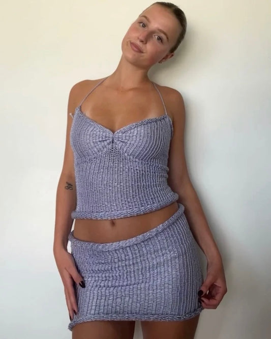 Ruched Knit Top | Lilac