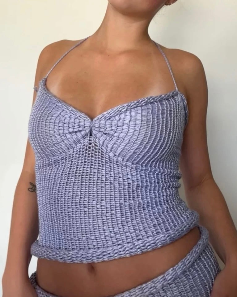Ruched Knit Top | Lilac