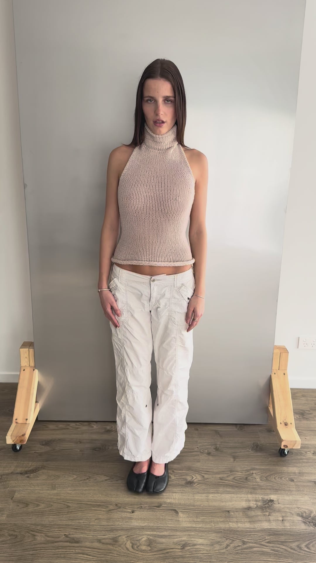Turtleneck Backless Knit Top